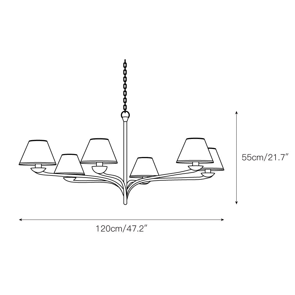 Upturn Chandelier Résine Tissu Élégance Salon - Neutralighting