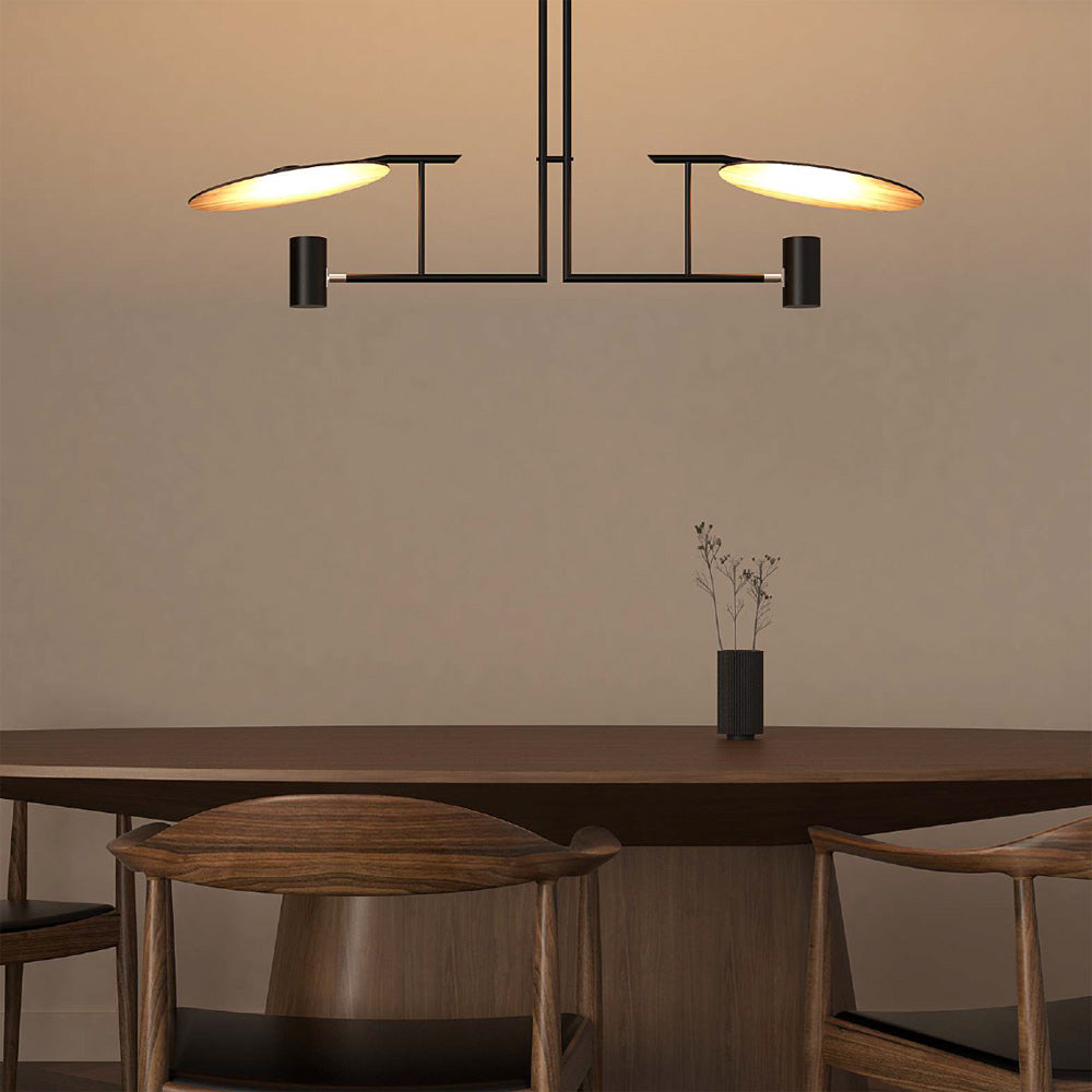Warp Chandelier Bois Métal Élégance Premium Salon - Neutralighting