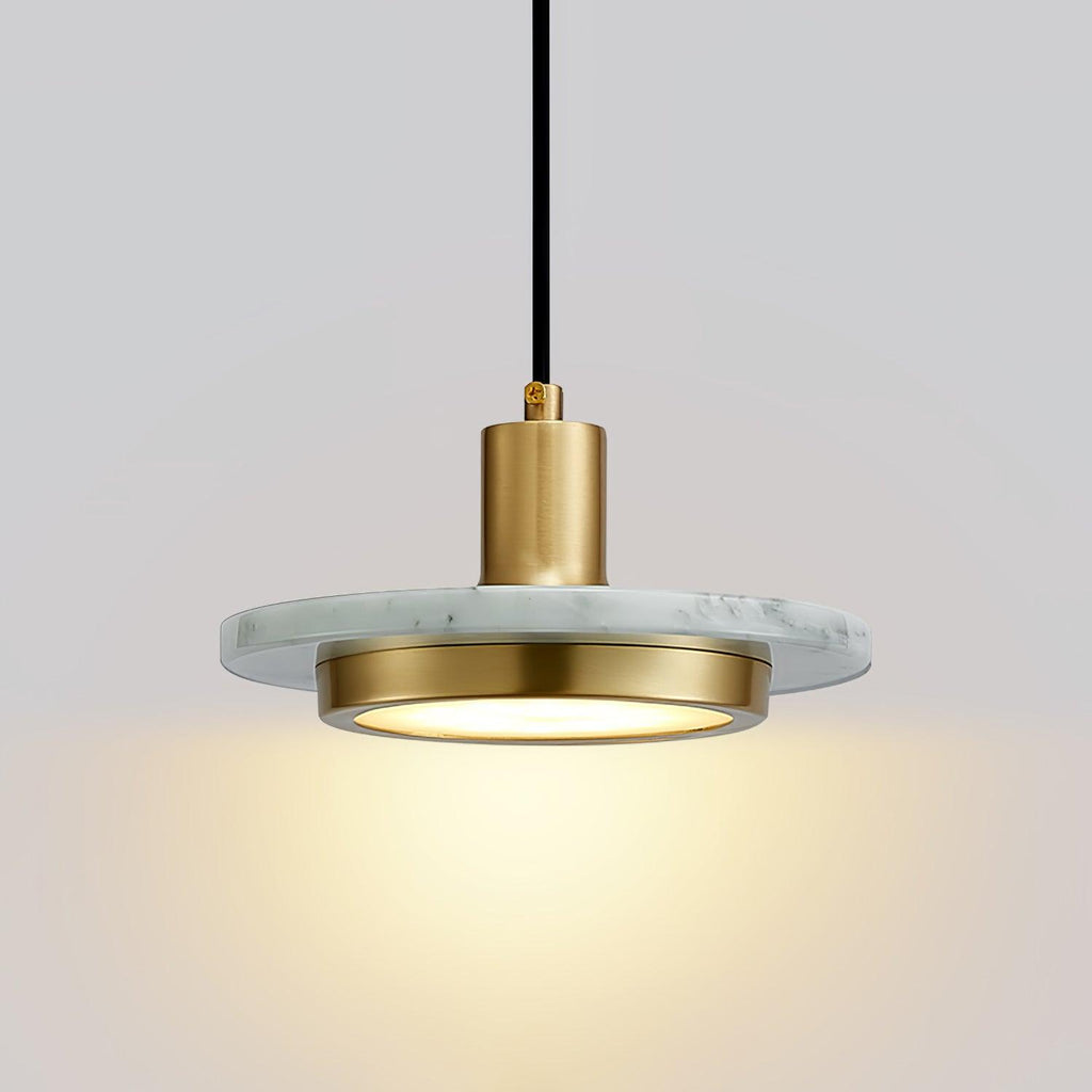 Solara Suspension en Marbre Double Cercle Moderne - Neutralighting