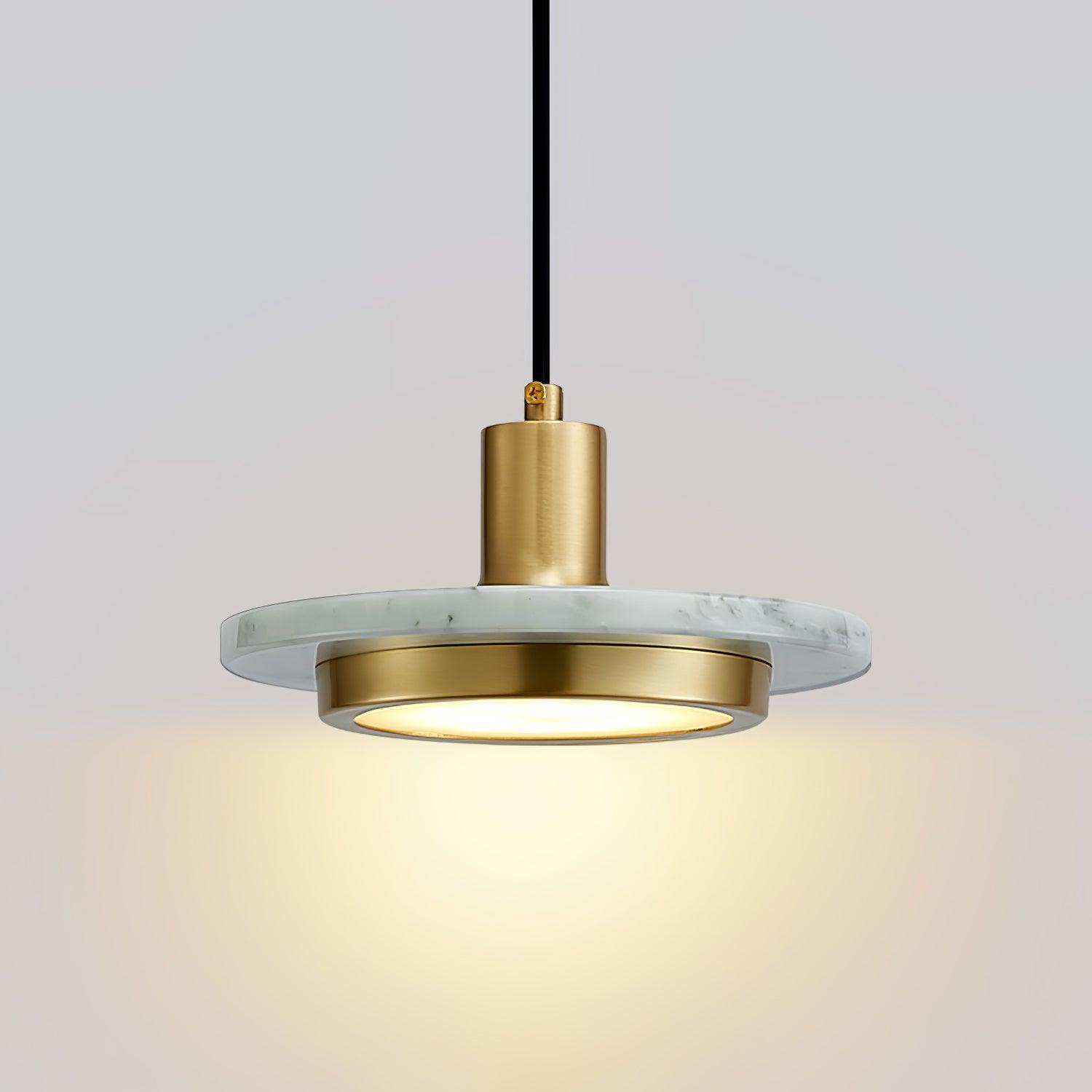 Solara Suspension en Marbre Double Cercle Moderne - Neutralighting