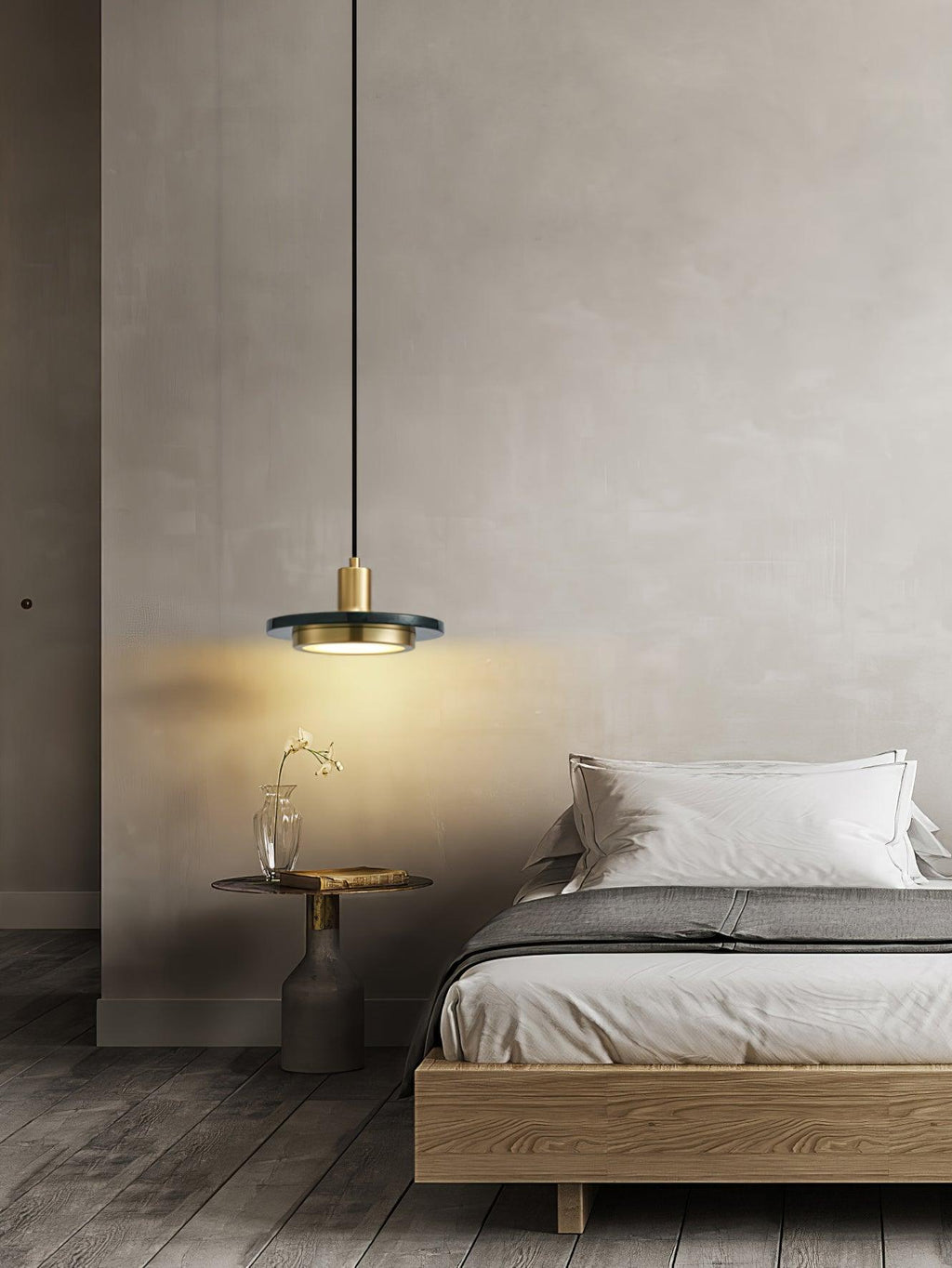 Solara Suspension en Marbre Double Cercle Moderne - Neutralighting