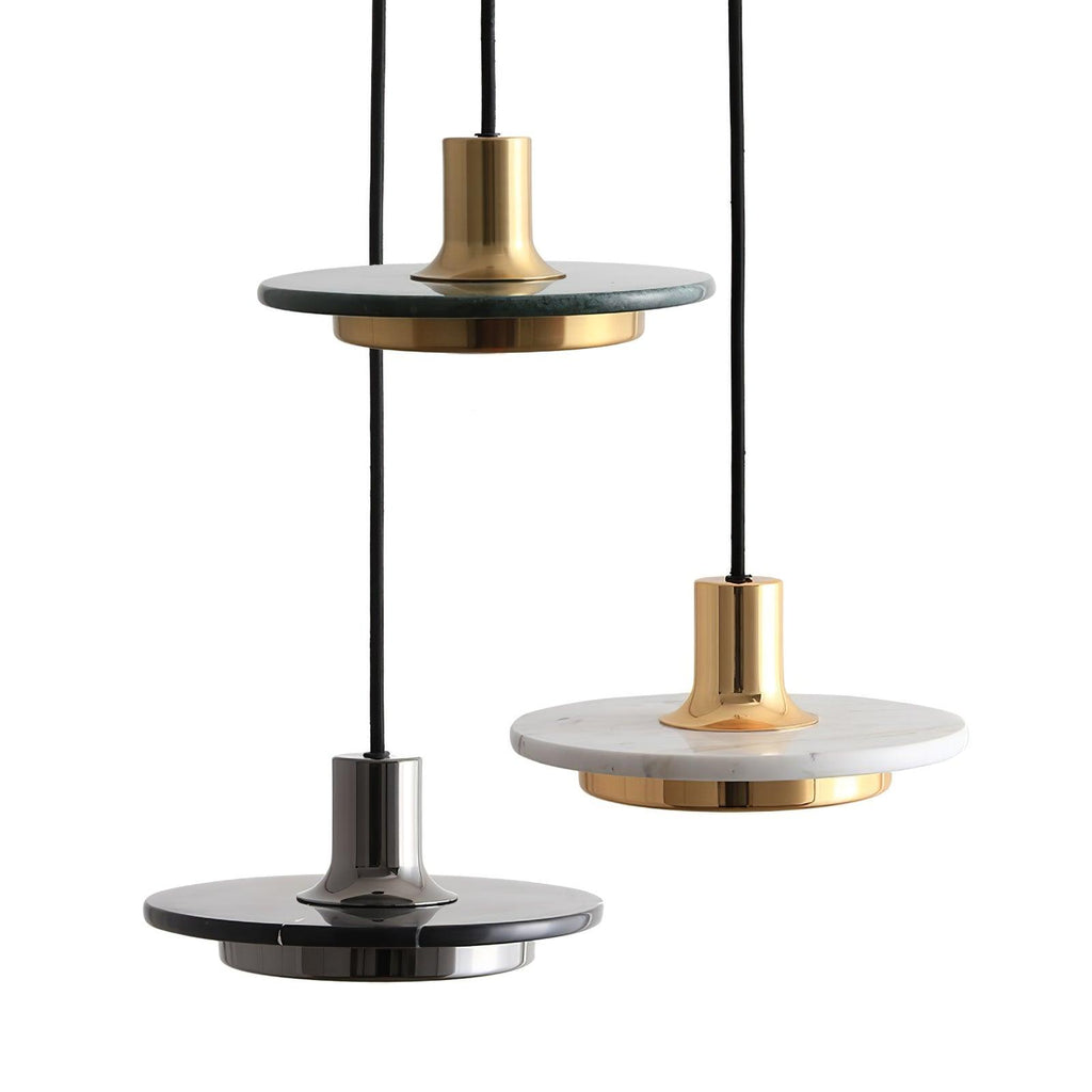 Solara Suspension en Marbre Double Cercle Moderne - Neutralighting