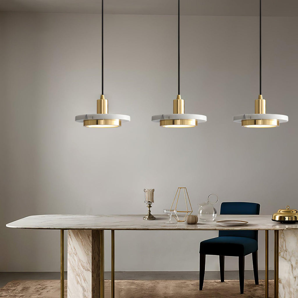Solara Suspension en Marbre Double Cercle Moderne - Neutralighting