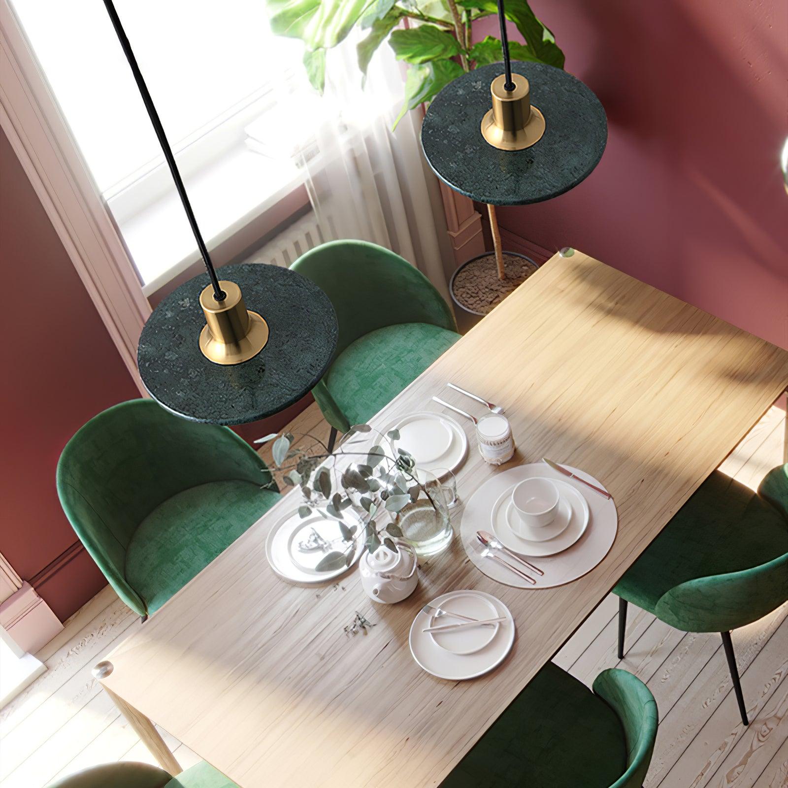 Solara Suspension en Marbre Double Cercle Moderne - Neutralighting