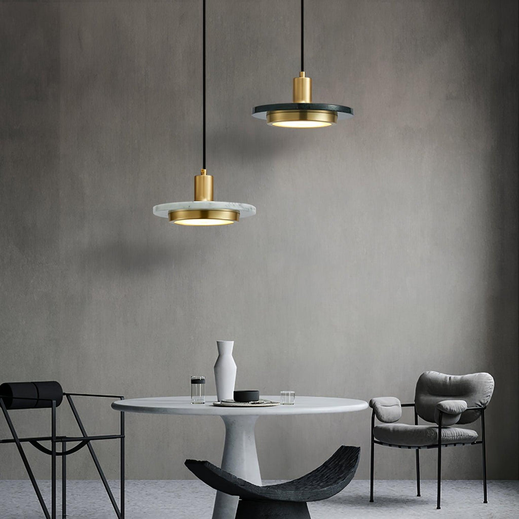 Solara Suspension en Marbre Double Cercle Moderne - Neutralighting