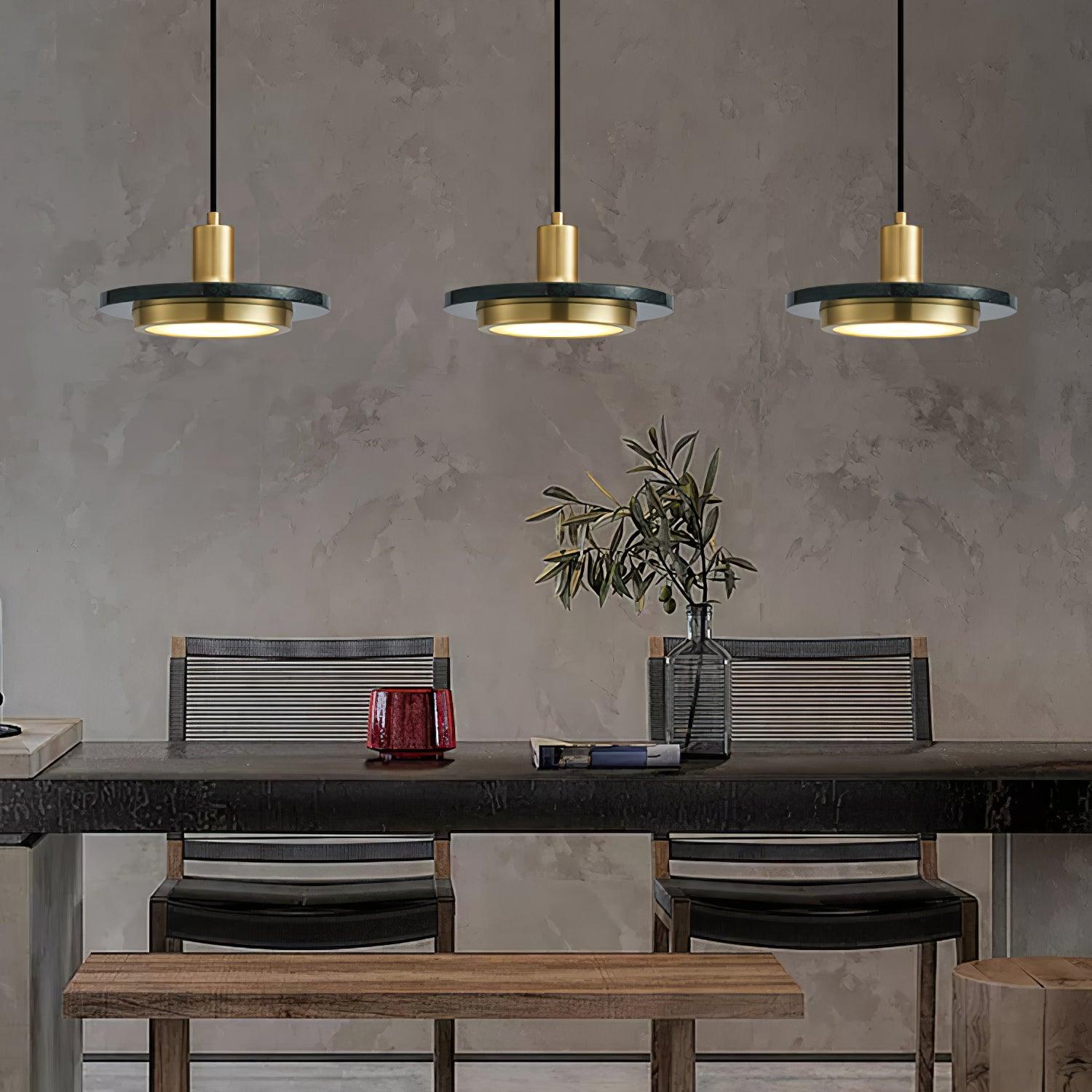 Solara Suspension en Marbre Double Cercle Moderne - Neutralighting