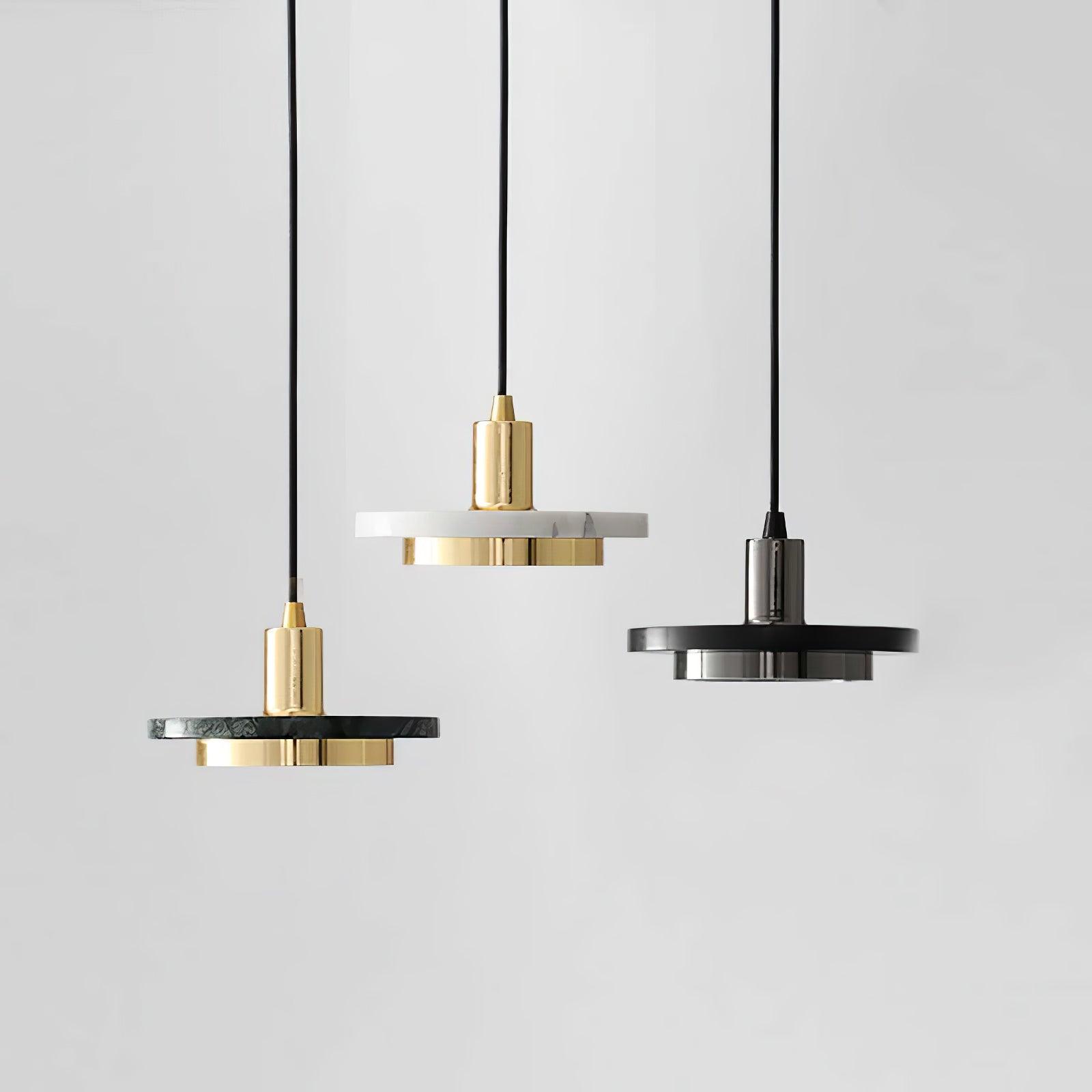 Solara Suspension en Marbre Double Cercle Moderne - Neutralighting