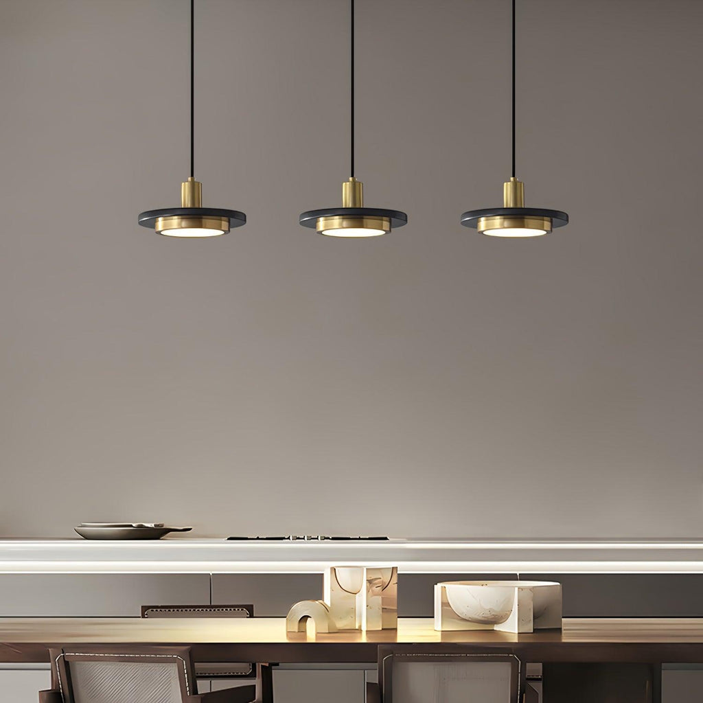 Solara Suspension en Marbre Double Cercle Moderne - Neutralighting