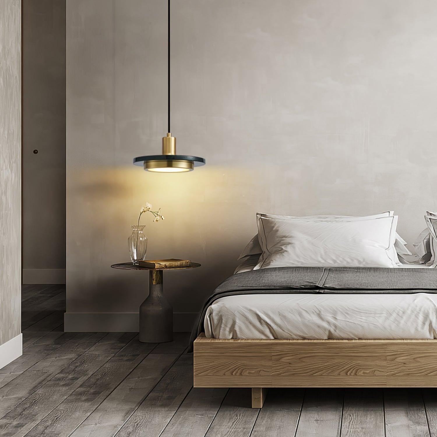 Solara Suspension en Marbre Double Cercle Moderne - Neutralighting