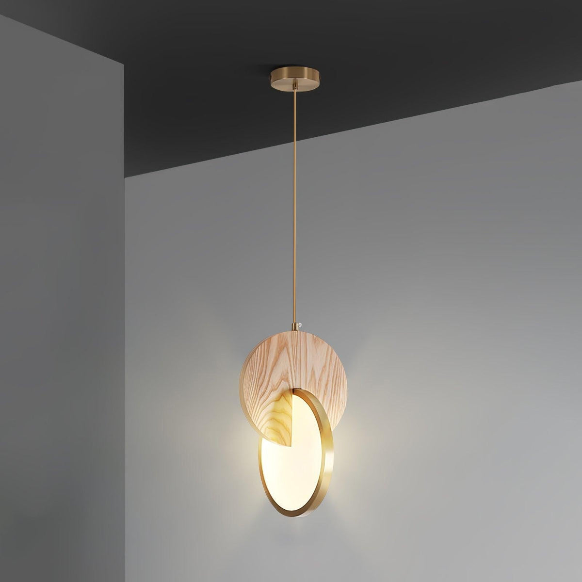 Lysola Suspension en anneau de bois - Neutralighting