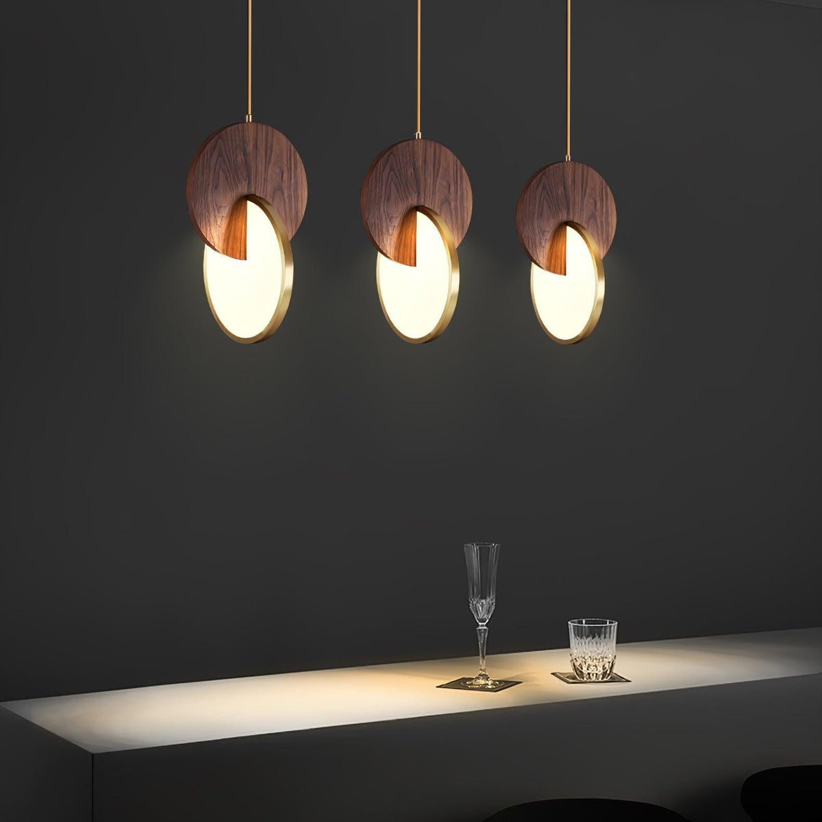 Lysola Suspension en anneau de bois - Neutralighting