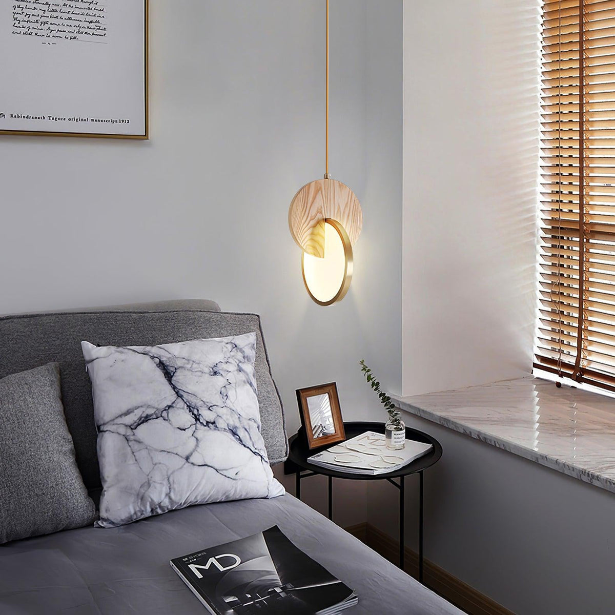Lysola Suspension en anneau de bois - Neutralighting