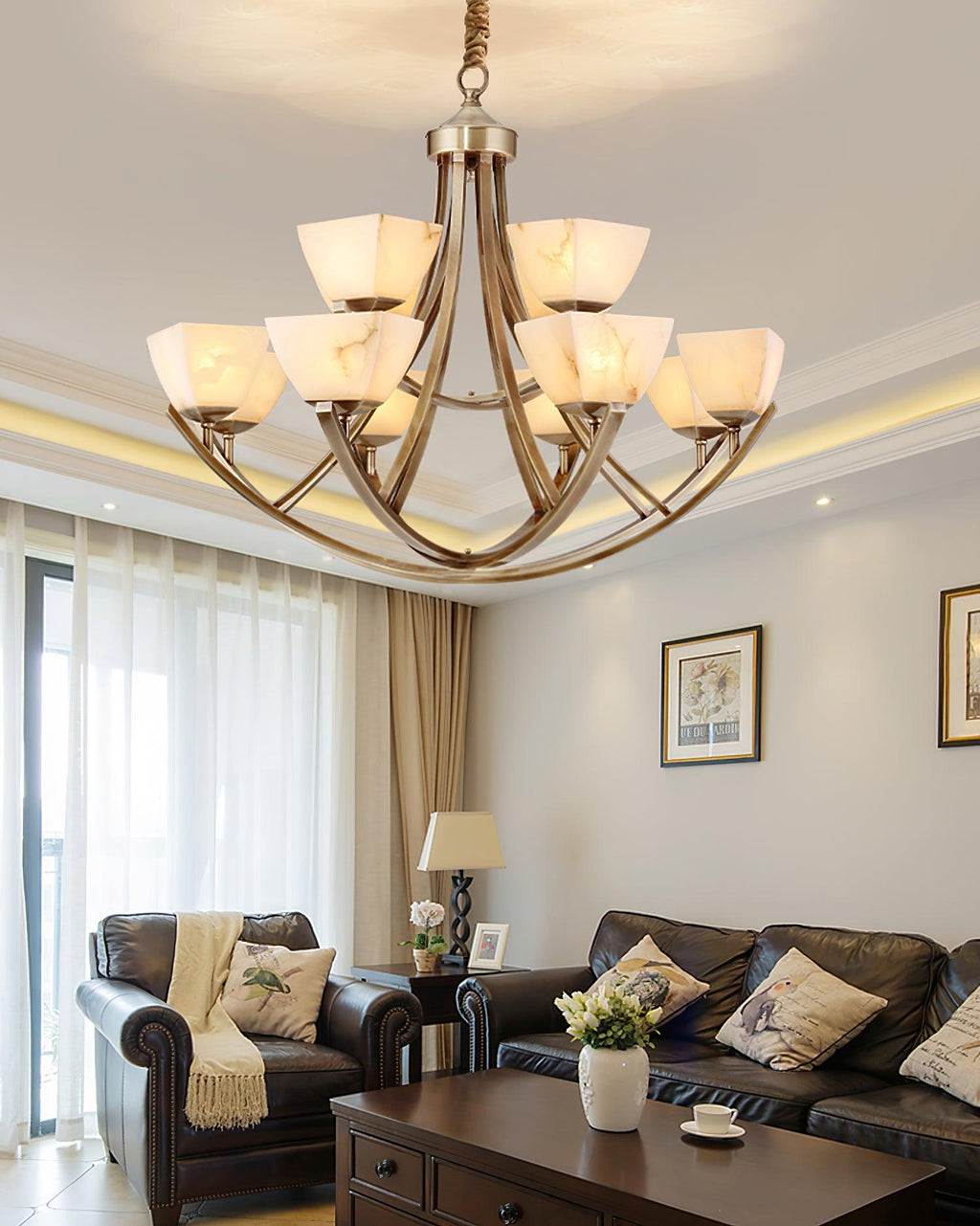 Crown Lustre Classique en Laiton - Neutralighting