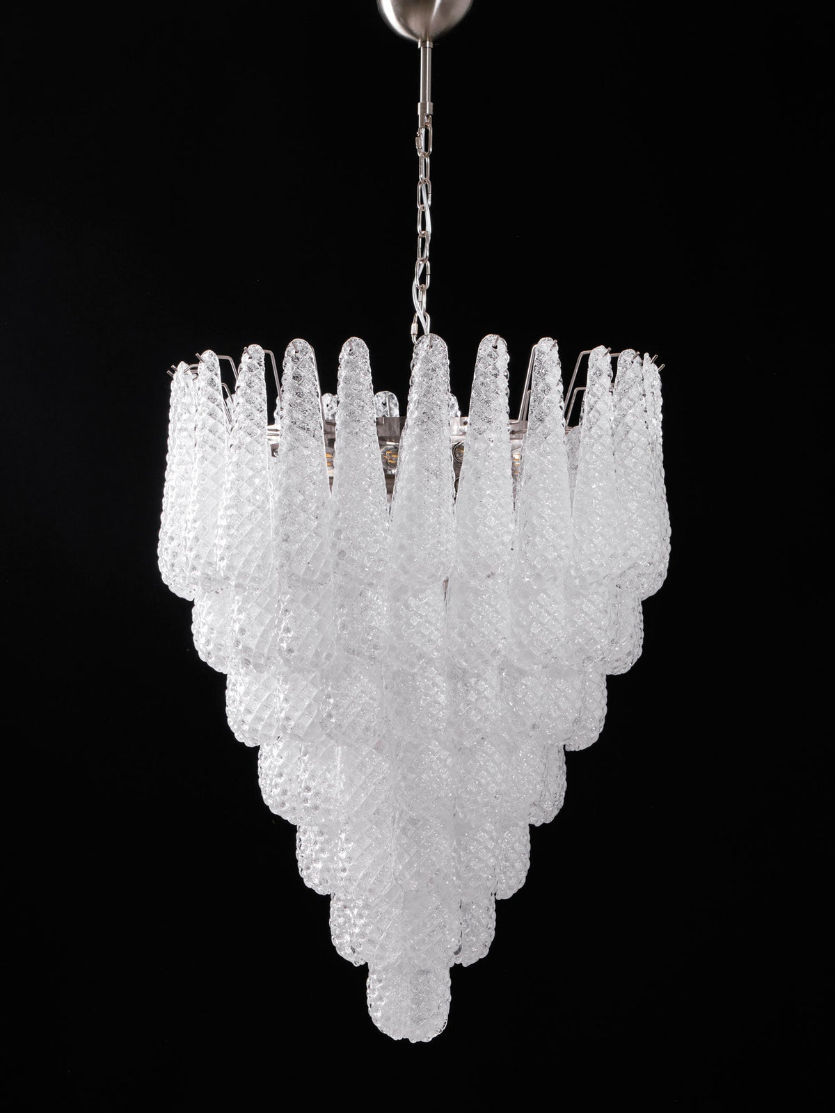 Aurora Chandelier Gouttes Transparentes en Verre de Murano. - Neutralighting