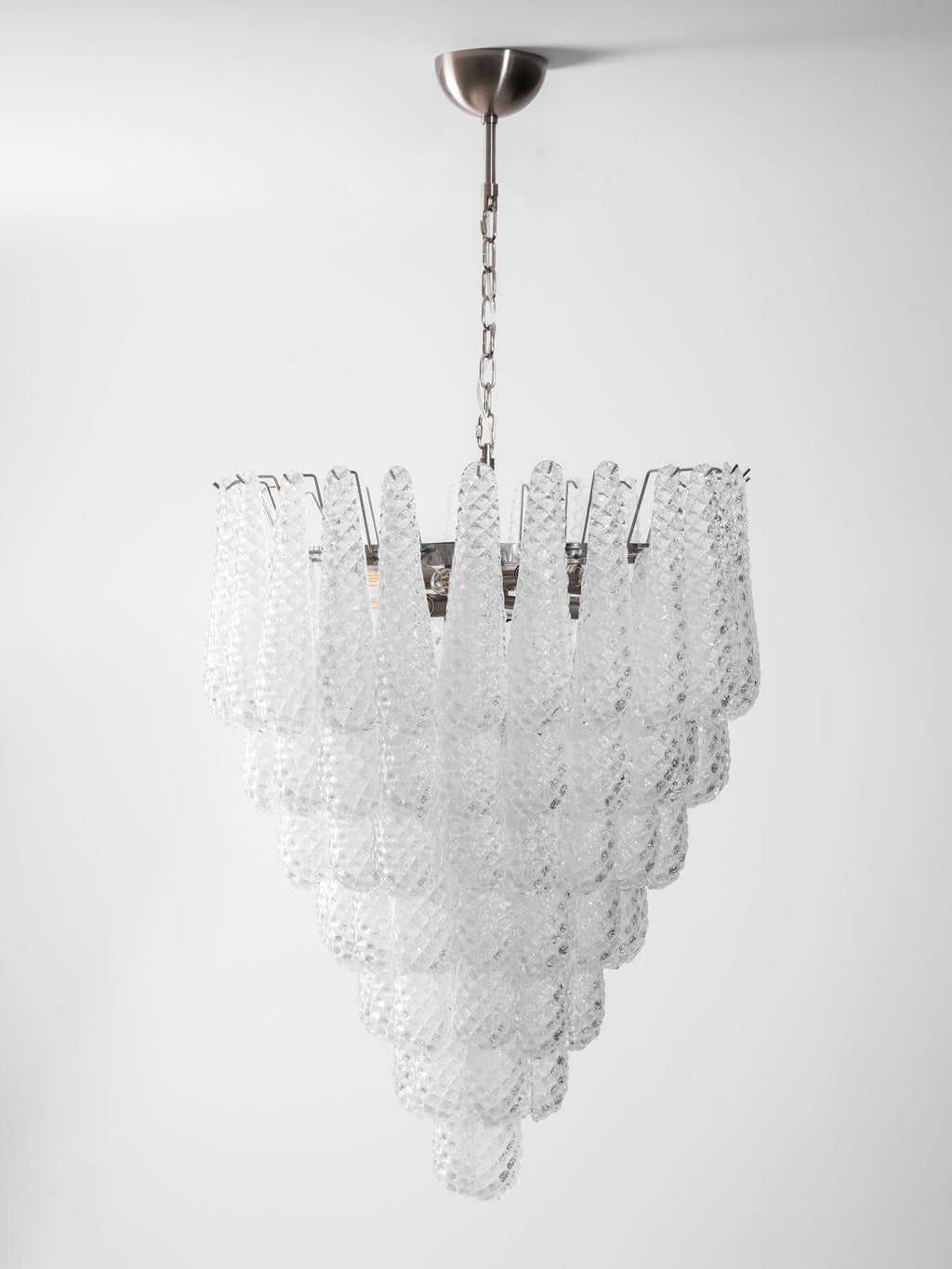 Aurora Chandelier Gouttes Transparentes en Verre de Murano. - Neutralighting