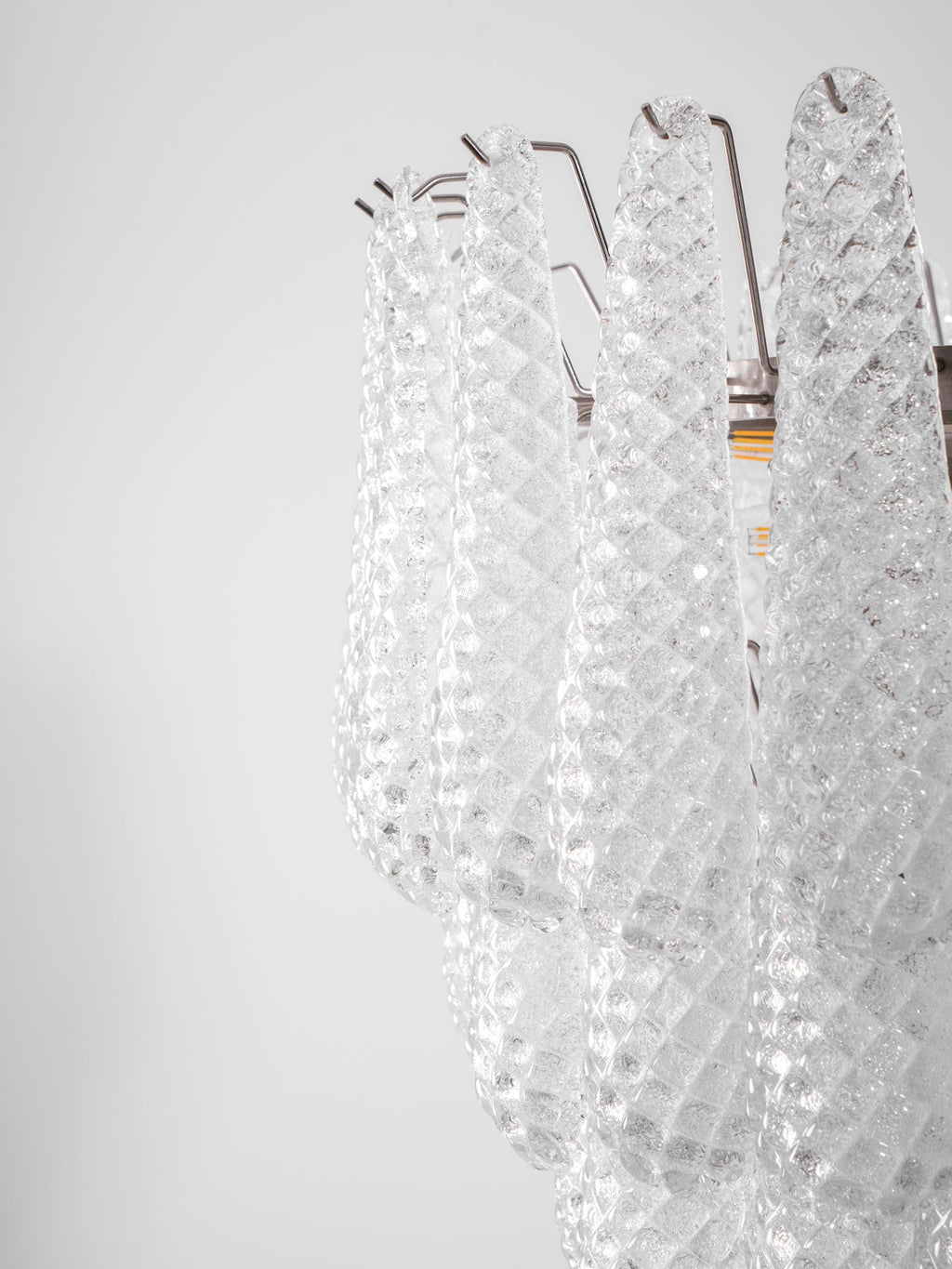 Aurora Chandelier Gouttes Transparentes en Verre de Murano. - Neutralighting