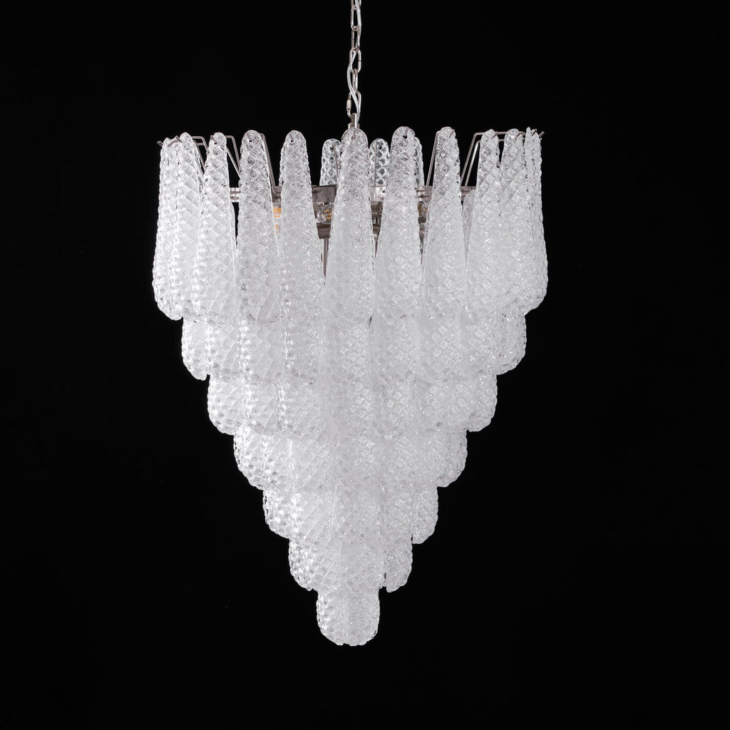 Aurora Chandelier Gouttes Transparentes en Verre de Murano. - Neutralighting