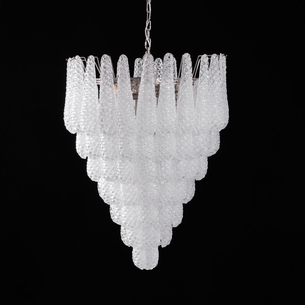 Aurora Chandelier Gouttes Transparentes en Verre de Murano. - Neutralighting