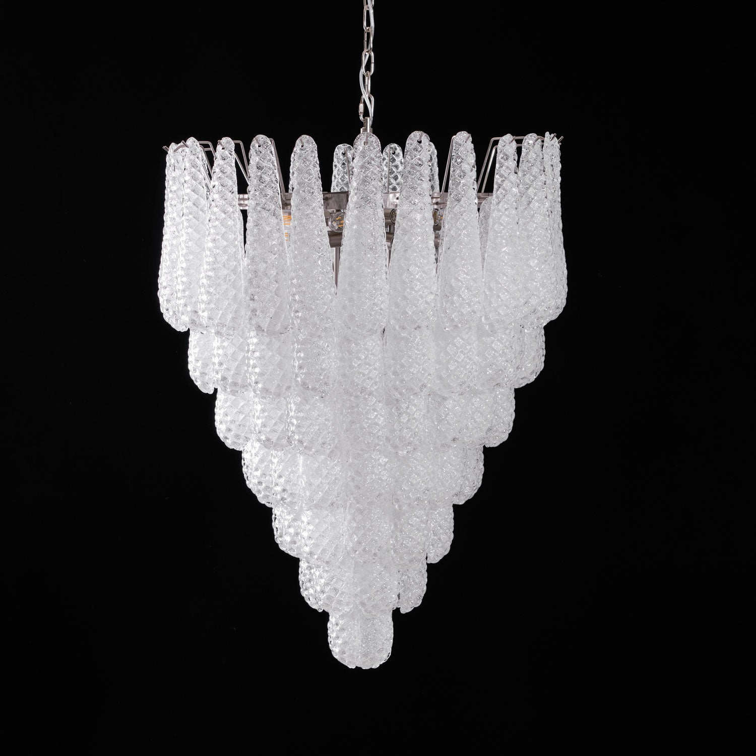 Aurora Chandelier Gouttes Transparentes en Verre de Murano. - Neutralighting