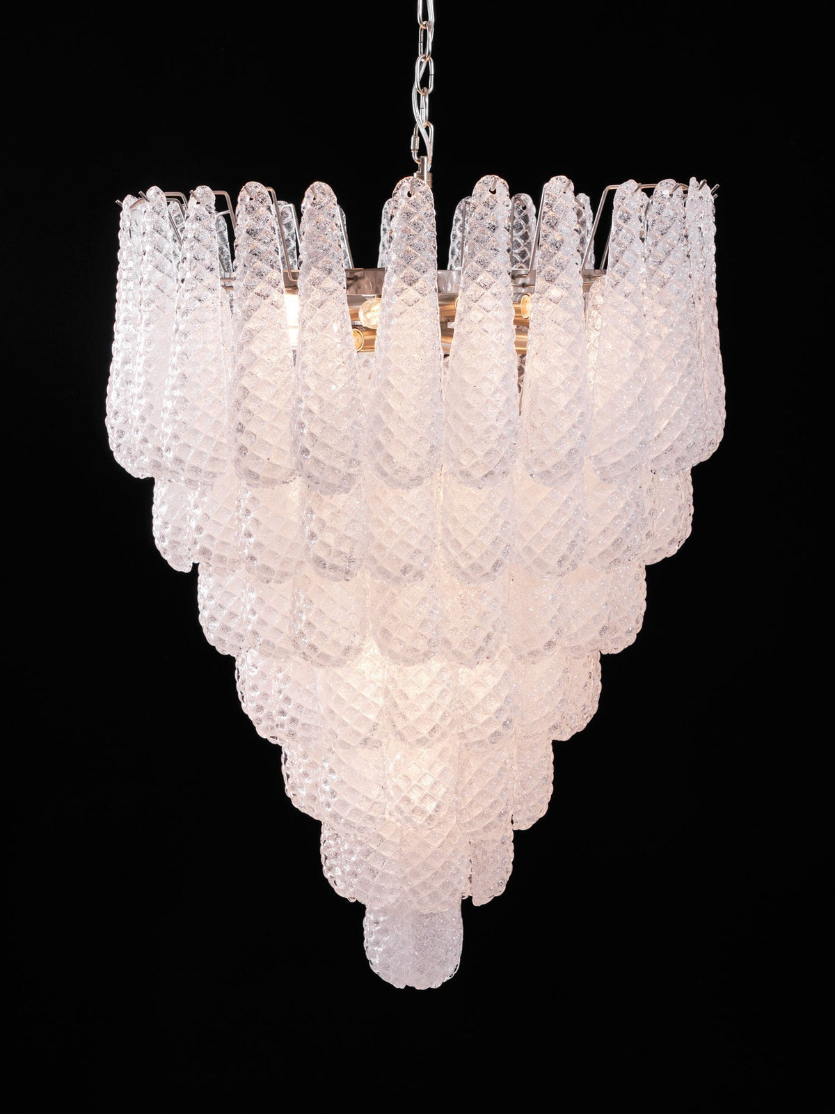 Aurora Chandelier Gouttes Transparentes en Verre de Murano. - Neutralighting