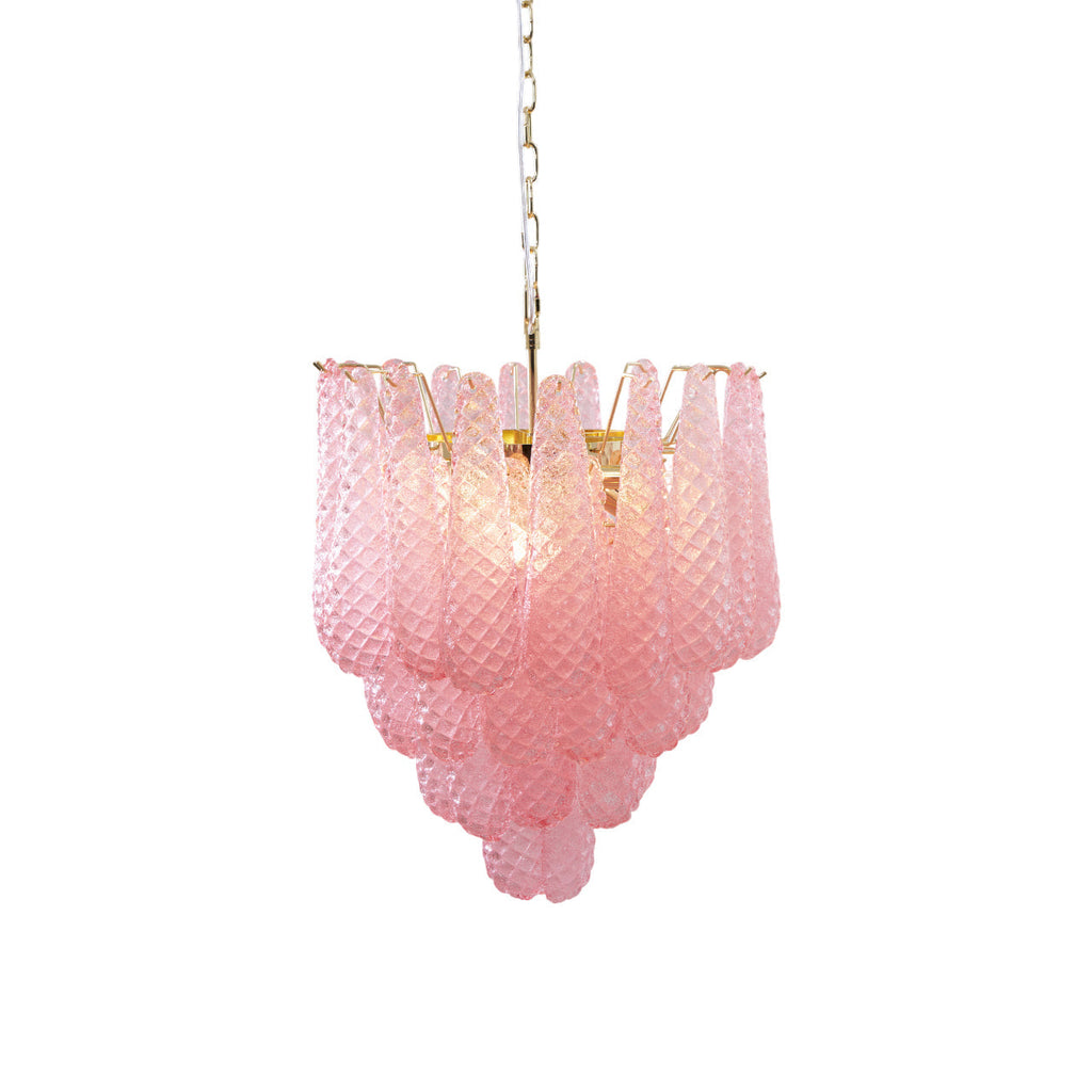 Junto Lustre Goutte Rose Métal Verre Luxe - Neutralighting