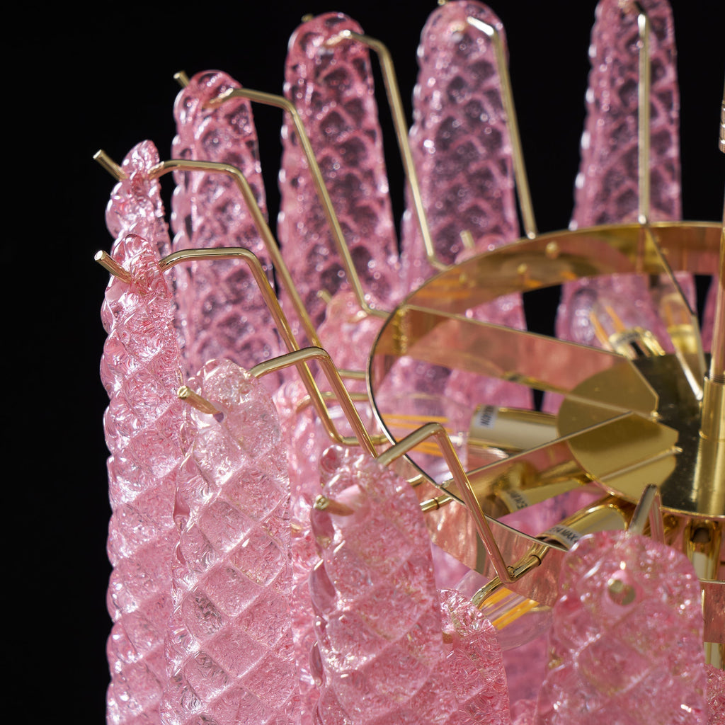Junto Lustre Goutte Rose Métal Verre Luxe - Neutralighting