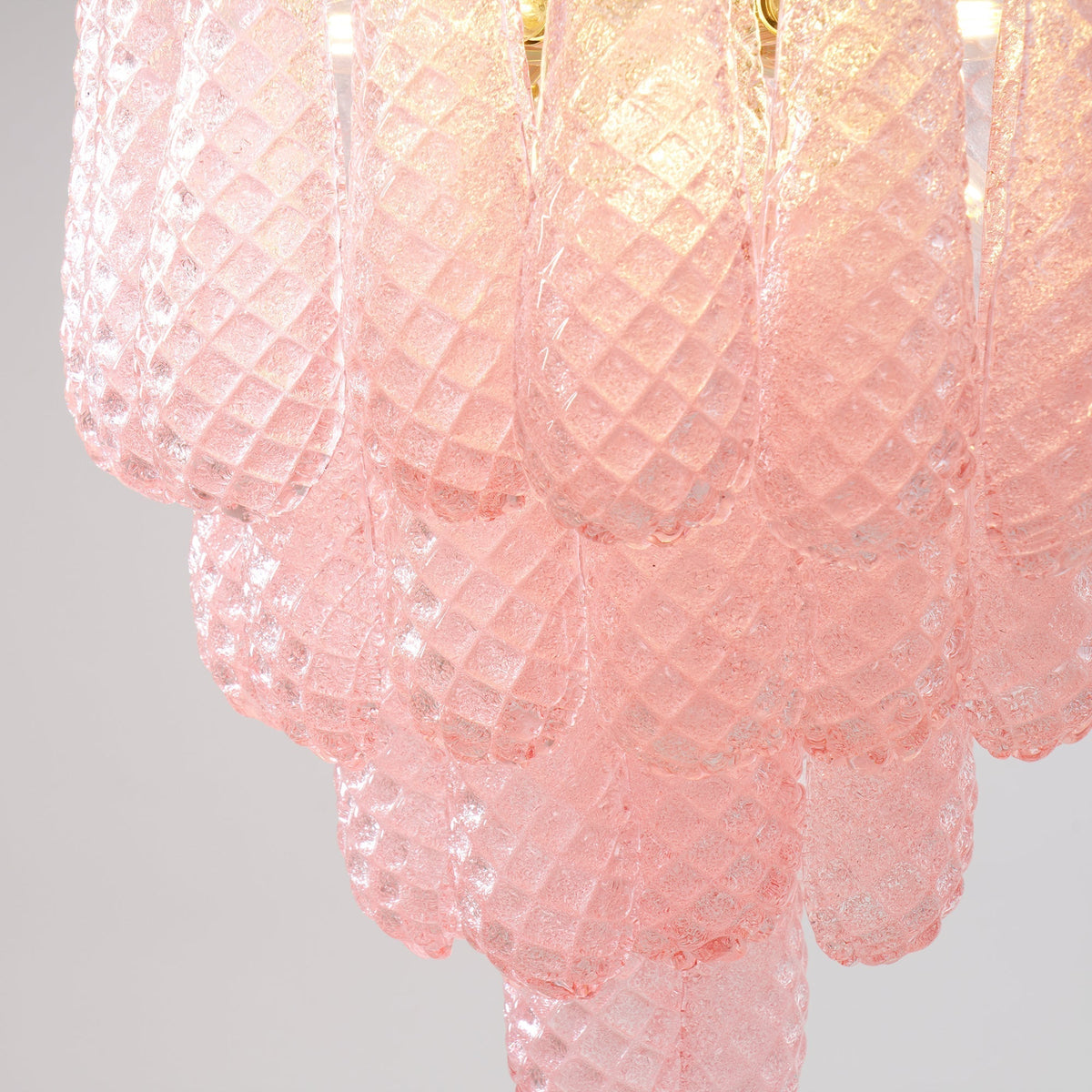Junto Lustre Goutte Rose Métal Verre Luxe - Neutralighting