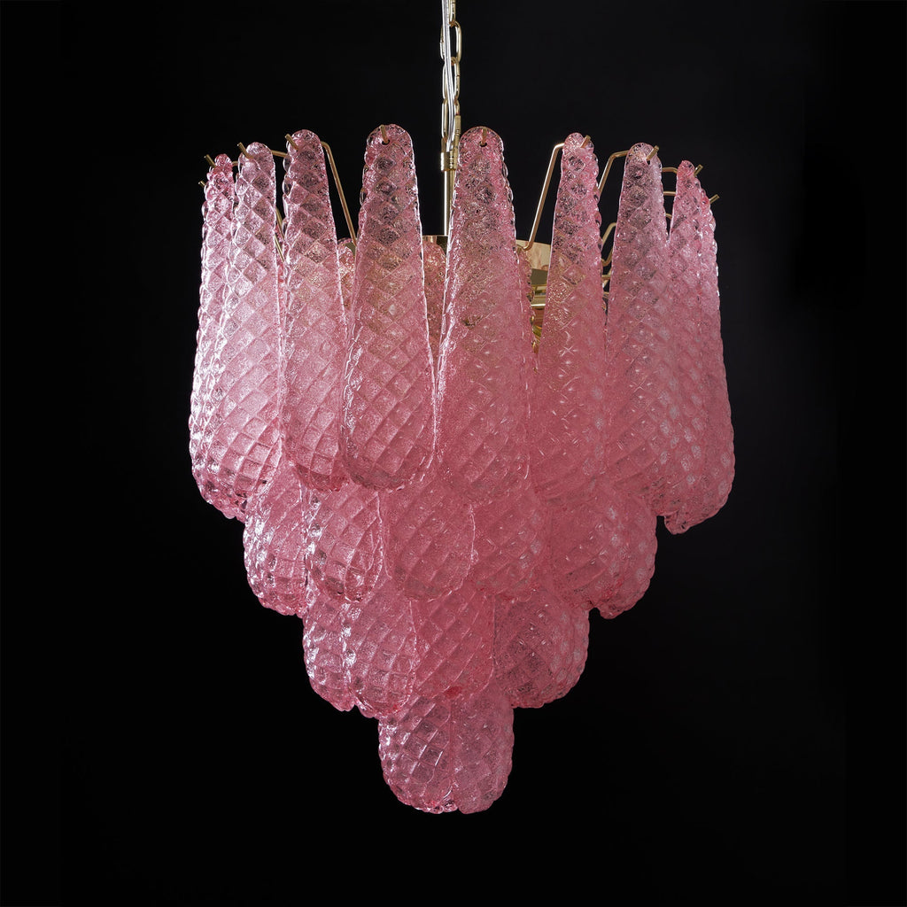 Junto Lustre Goutte Rose Métal Verre Luxe - Neutralighting