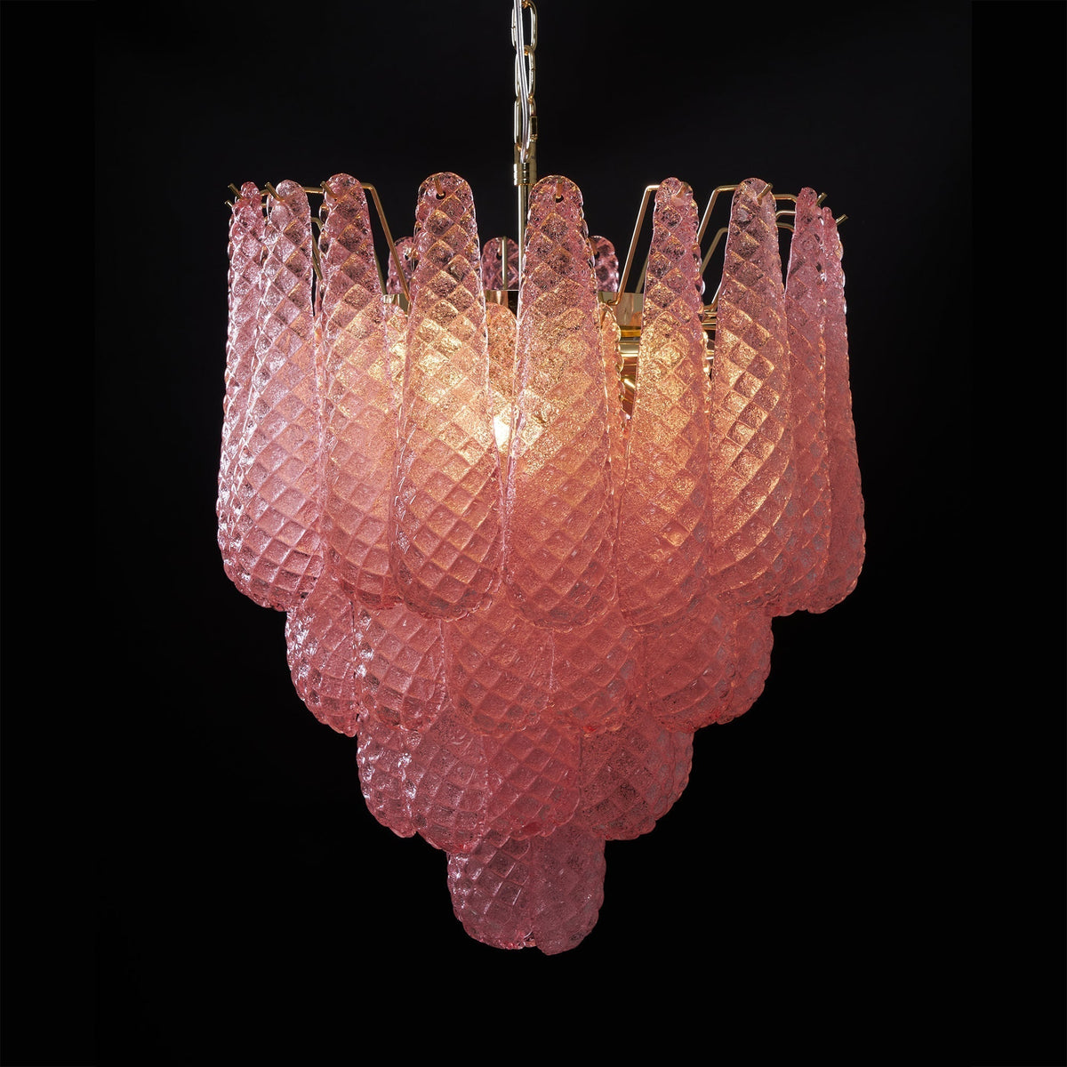 Junto Lustre Goutte Rose Métal Verre Luxe - Neutralighting