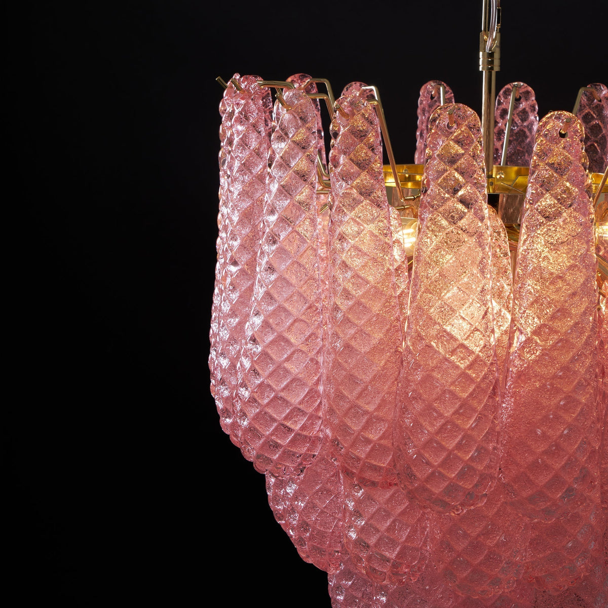 Junto Lustre Goutte Rose Métal Verre Luxe - Neutralighting