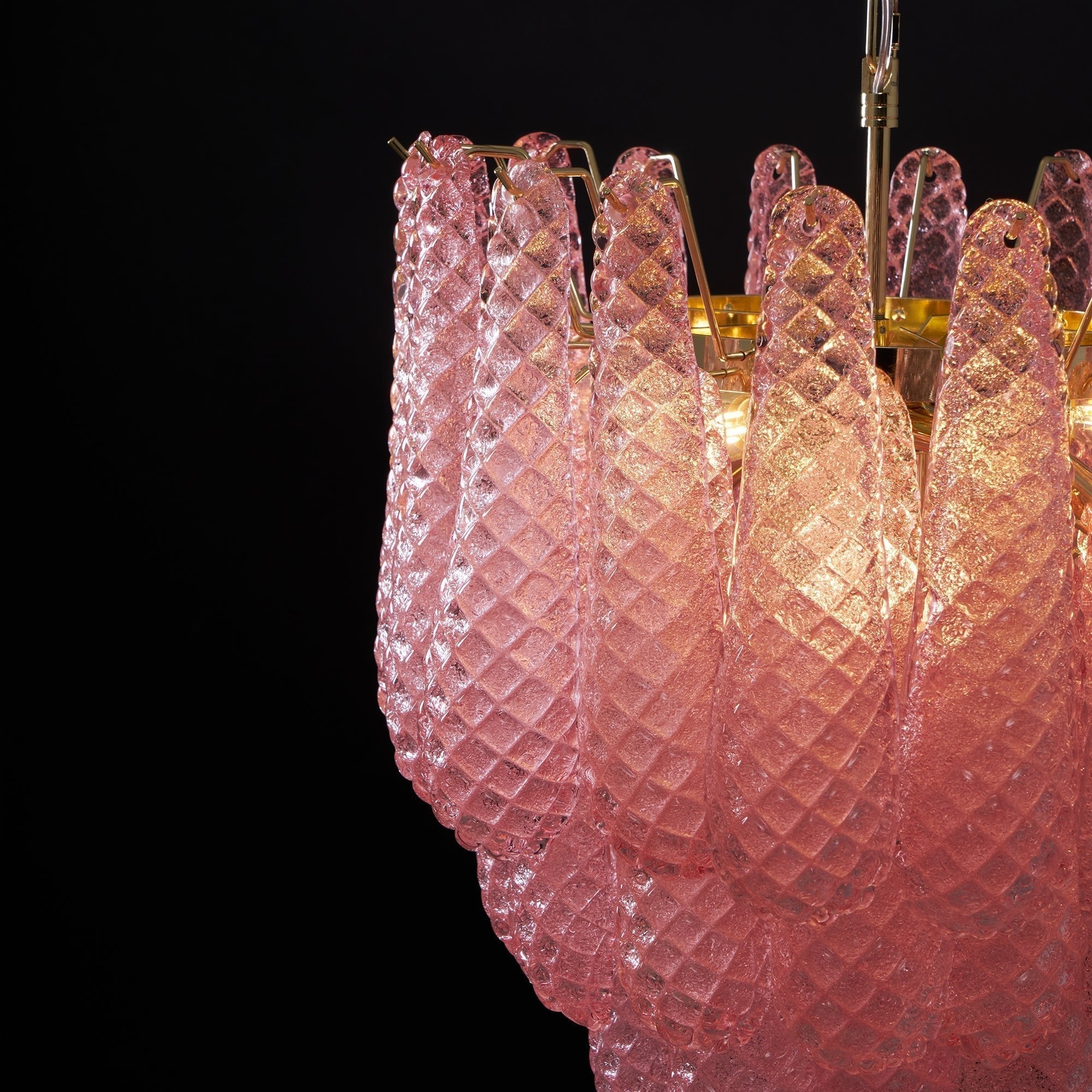 Aurora Chandelier en Verre Rose Luxe - Neutralighting