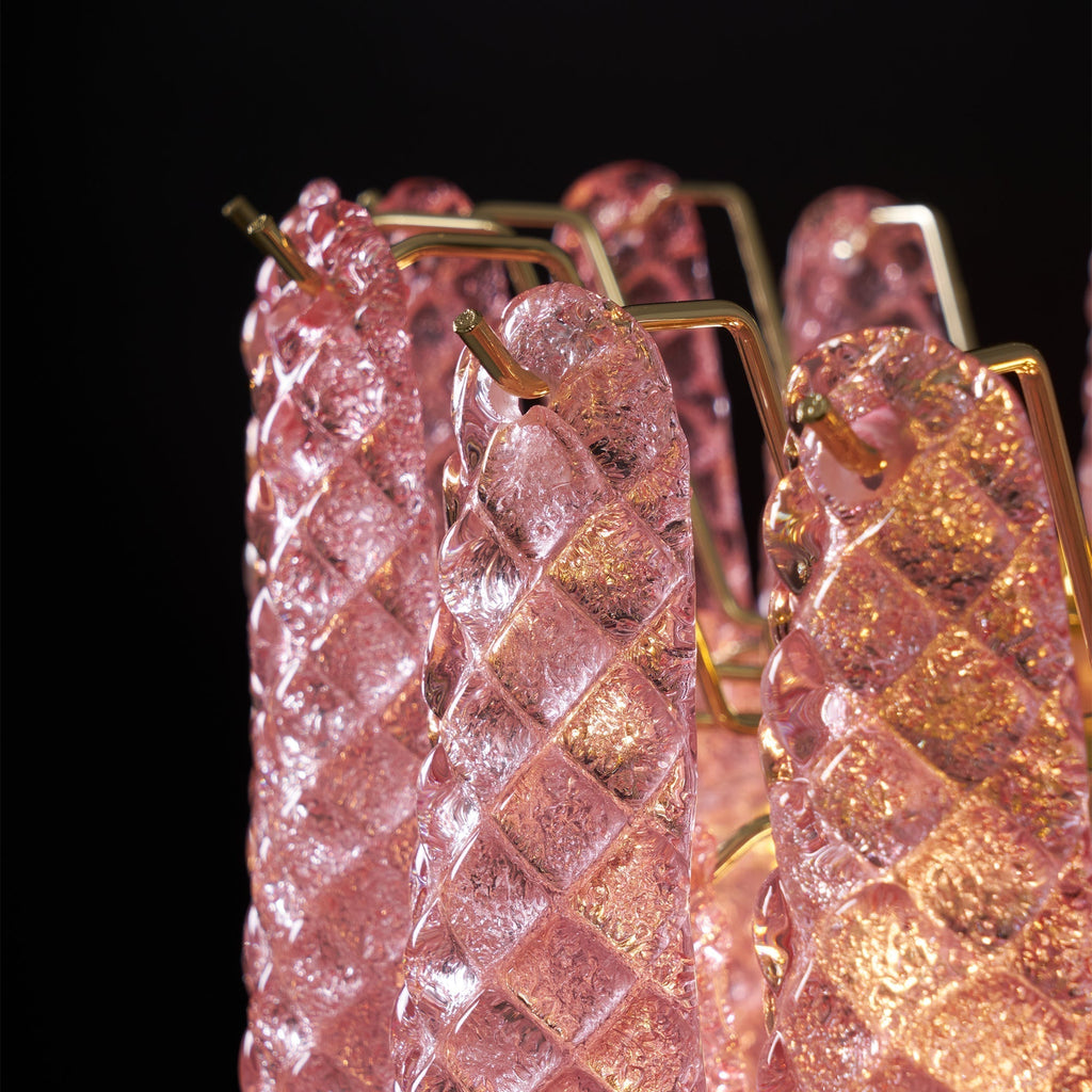 Junto Lustre Goutte Rose Métal Verre Luxe - Neutralighting
