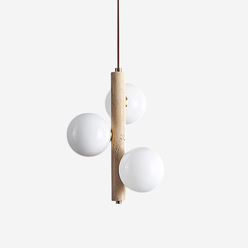 Orbitra Suspension Verticale Travertin Verre - Neutralighting