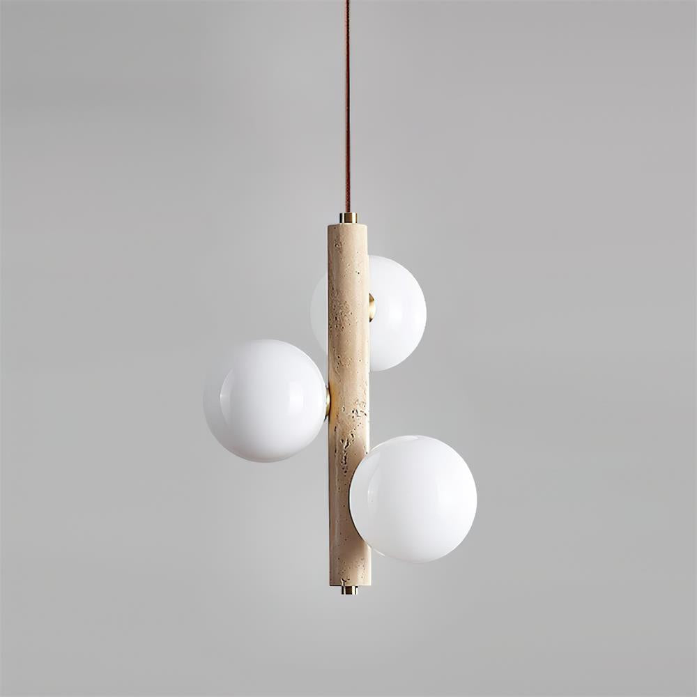 Orbitra Suspension Verticale Travertin Verre - Neutralighting