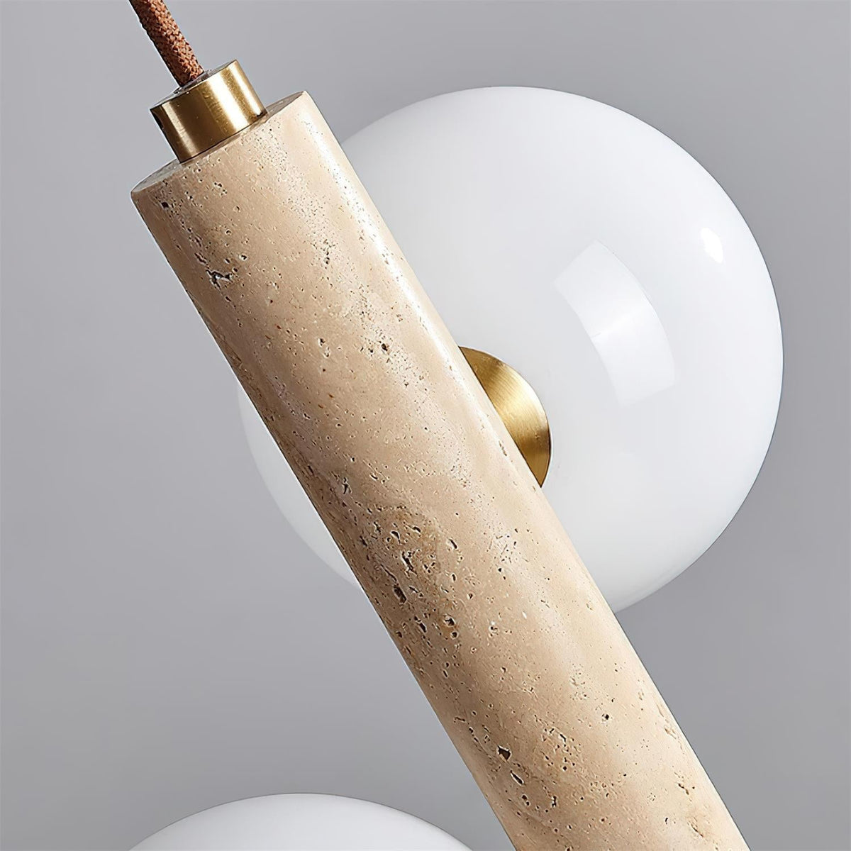 Orbitra Suspension Verticale Travertin Verre - Neutralighting