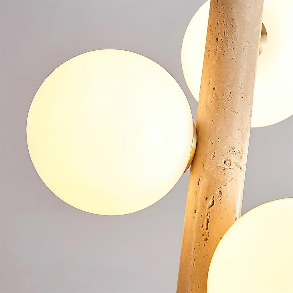 Orbitra Suspension Verticale Travertin Verre - Neutralighting