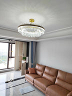 Lustra Chandelier Élégant en Cristal et Laiton en Forme de Tambour - Neutralighting
