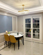 Lustra Chandelier Élégant en Cristal et Laiton en Forme de Tambour - Neutralighting