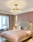 Lustra Chandelier Élégant en Cristal et Laiton en Forme de Tambour - Neutralighting
