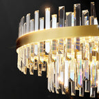 Lustra Chandelier Élégant en Cristal et Laiton en Forme de Tambour - Neutralighting