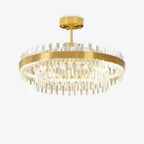 Lustra Chandelier Élégant en Cristal et Laiton en Forme de Tambour - Neutralighting
