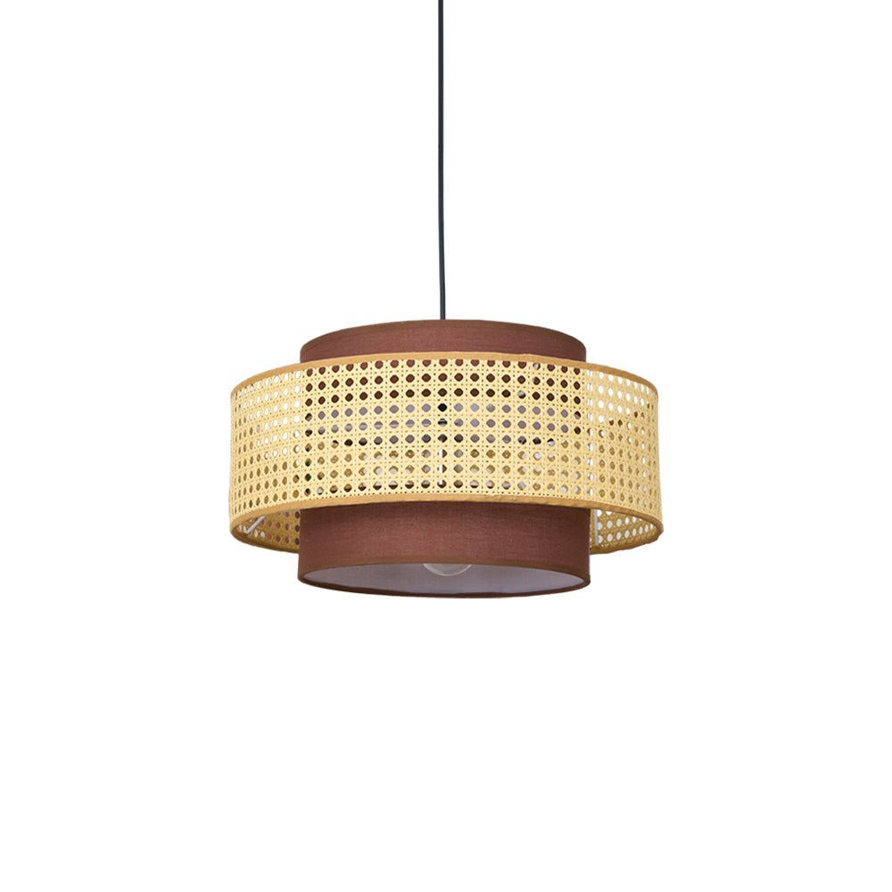 Zerither Lampe Pendante Rattan Tissu - Neutralighting