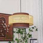 Zerither Lampe Pendante Rattan Tissu - Neutralighting