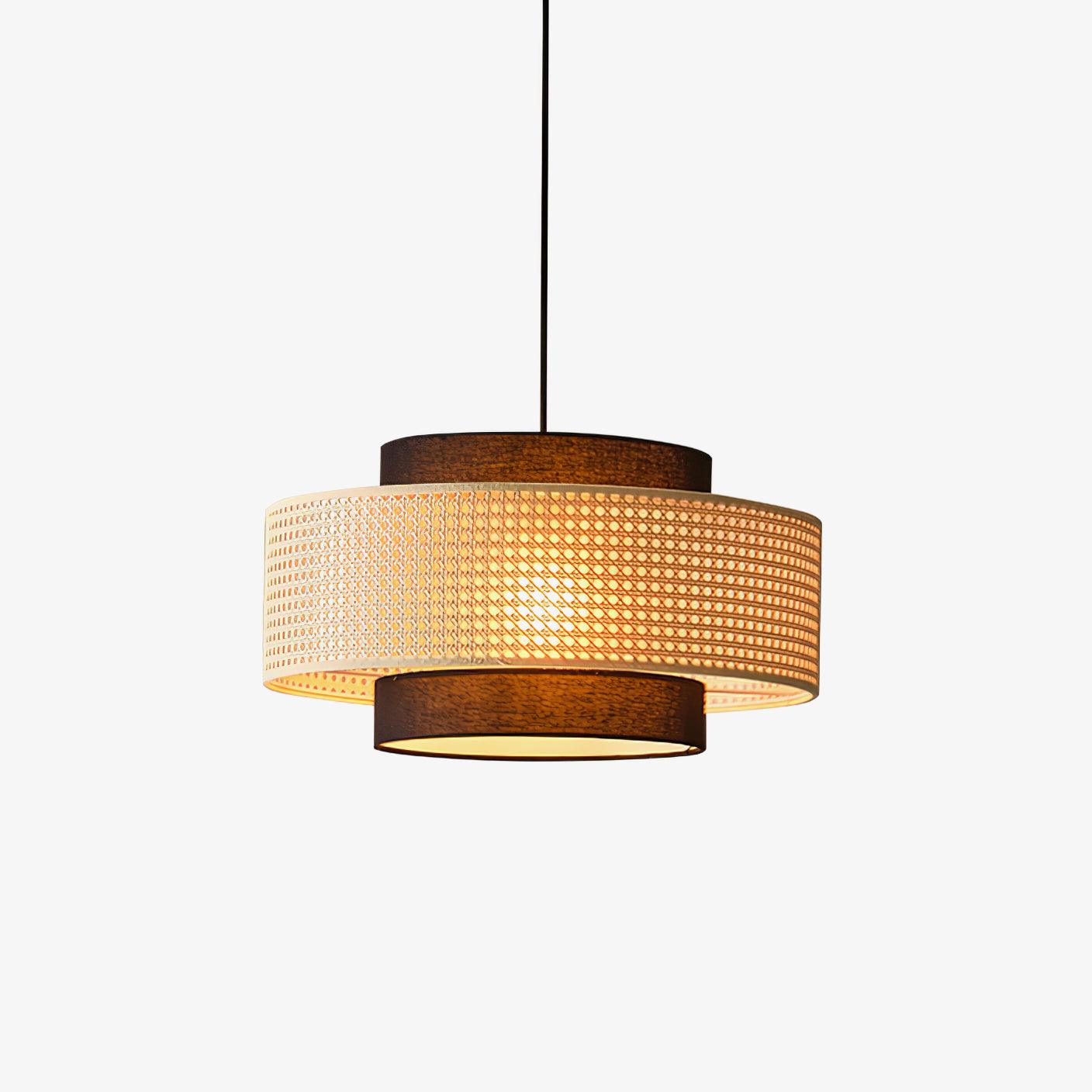 Zerither Lampe Pendante Rattan Tissu - Neutralighting