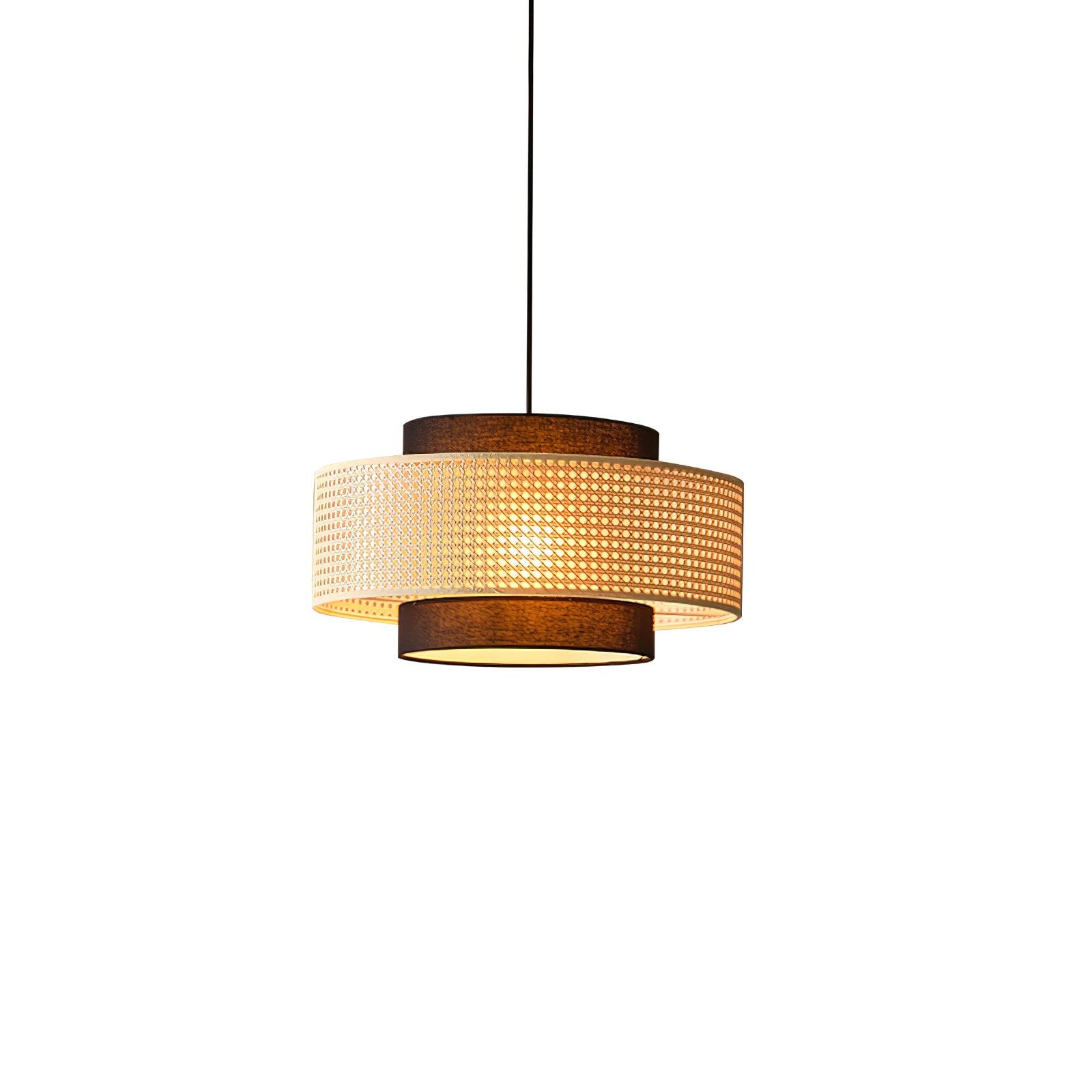 Zerither Lampe Pendante Rattan Tissu - Neutralighting