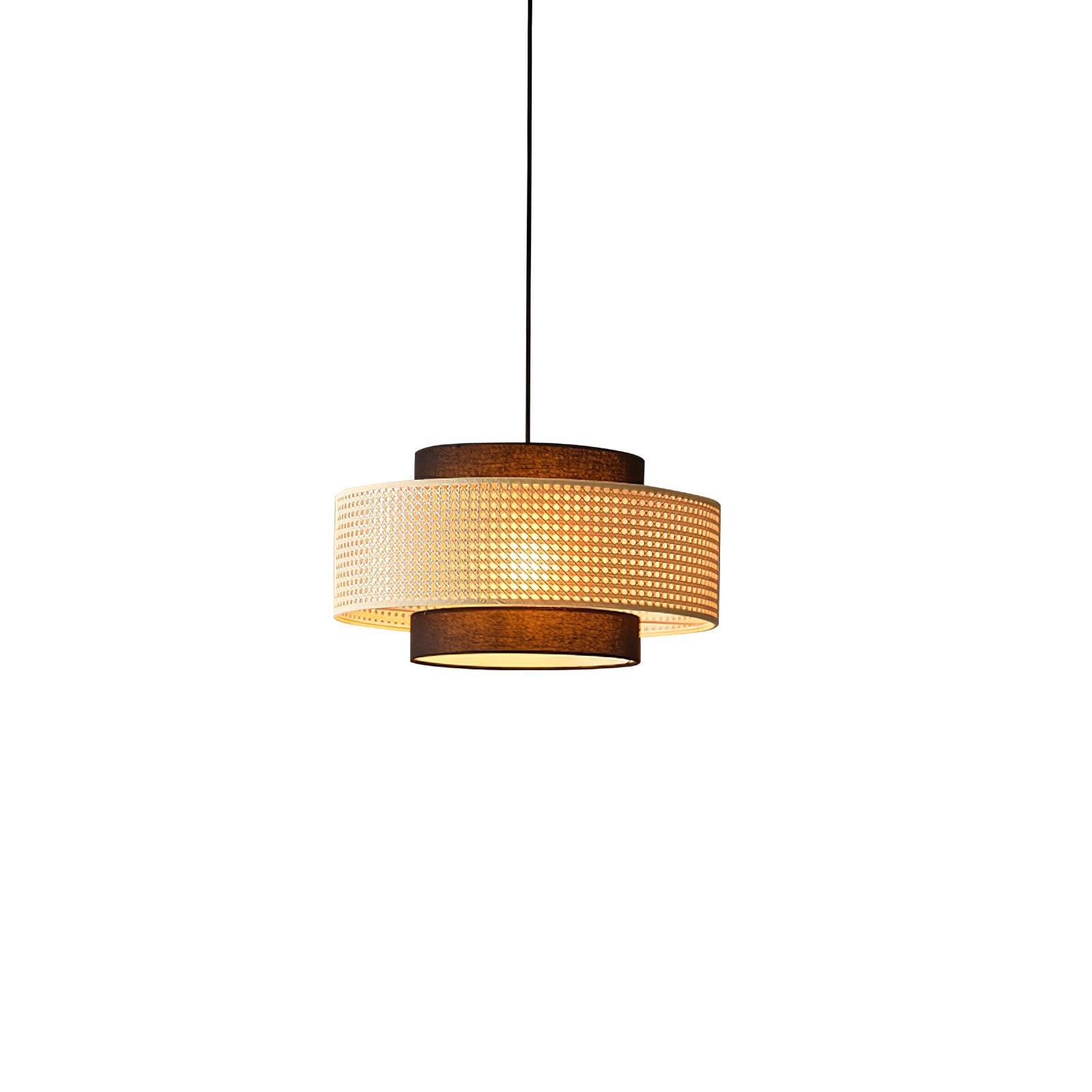 Zerither Lampe Pendante Rattan Tissu - Neutralighting