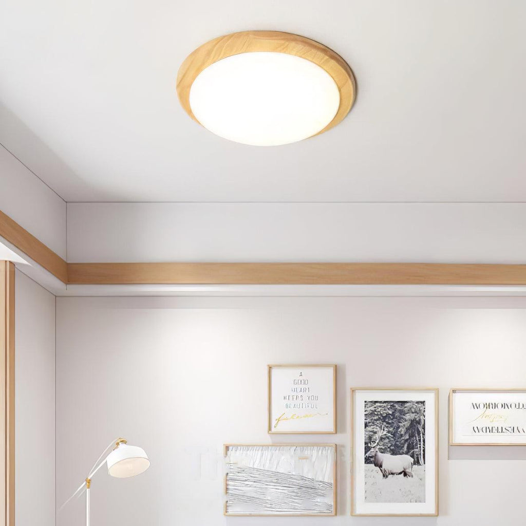 Myshae Plafonnier Tambour Bois Minimaliste - Neutralighting