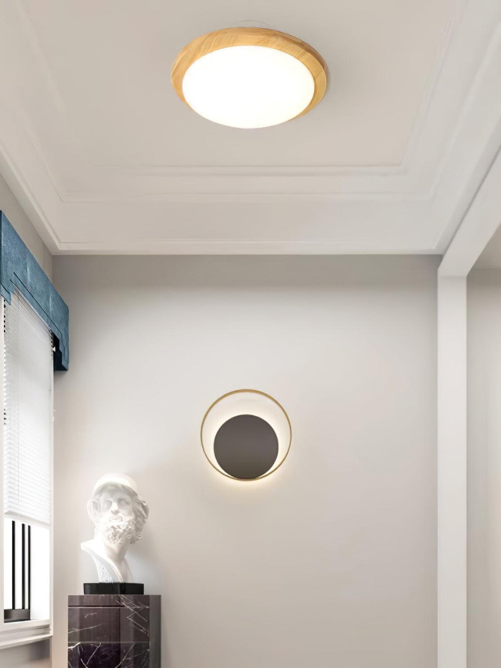 Myshae Plafonnier Tambour Bois Minimaliste - Neutralighting