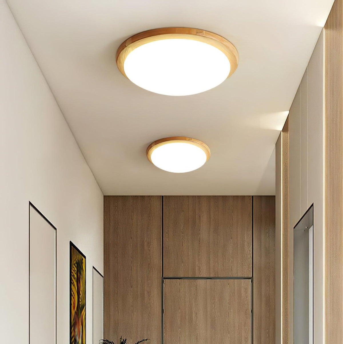 Myshae Plafonnier Tambour Bois Minimaliste - Neutralighting