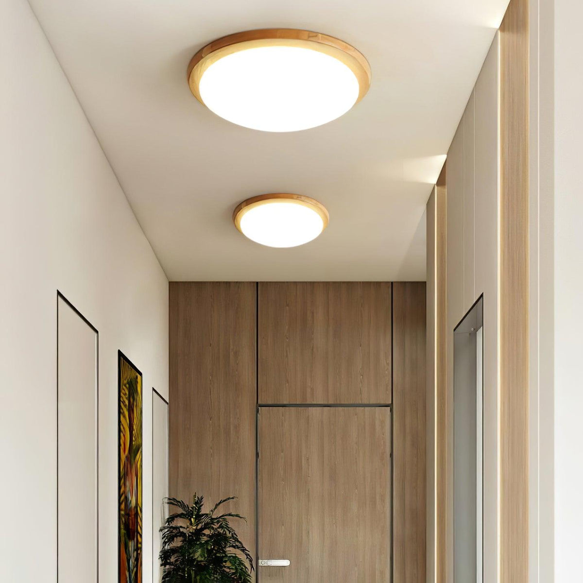 Myshae Plafonnier Tambour Bois Minimaliste - Neutralighting